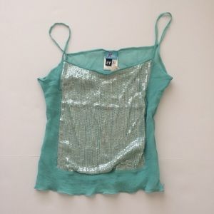 Ferre Jeans Lettuce Edge Sequin Tank